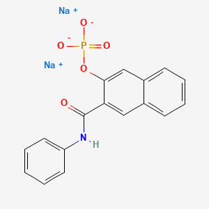 molecular formula C17H12NNa2O5P B1604775 2-Naphthalenecarboxamide, N-phenyl-3-(phosphonooxy)-, disodium salt CAS No. 69815-54-9