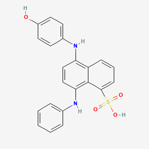 molecular formula C22H17N2NaO4S B1604787 1-Naphthalenesulfonic acid, 5-[(4-hydroxyphenyl)amino]-8-(phenylamino)- CAS No. 82-31-5