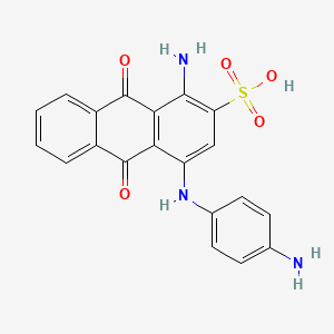 molecular formula C20H15N3O5S B1604810 2-Anthracenesulfonic acid, 1-amino-4-[(4-aminophenyl)amino]-9,10-dihydro-9,10-dioxo- CAS No. 6222-65-7