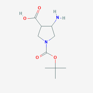 molecular formula C10H18N2O4 B1604823 4-Amino-1-(tert-butoxycarbonyl)pyrrolidine-3-carboxylic acid CAS No. 492461-79-7