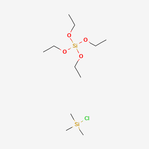 molecular formula C11H29ClO4Si2 B1604843 Silicic acid (H4SiO4), tetraethyl ester, hydrolysis products with chlorotrimethylsilane CAS No. 68440-59-5