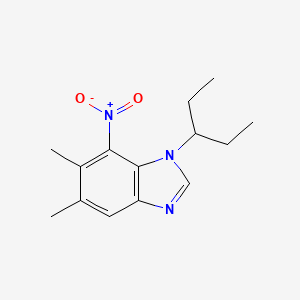 molecular formula C14H19N3O2 B1604844 1-(1-Ethylpropyl)-5,6-dimethyl-7-nitro-1H-benzimidazole CAS No. 73215-11-9