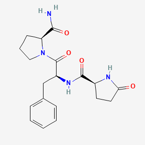molecular formula C19H24N4O4 B1604846 焦谷氨酰-苯丙氨酰-脯氨酰胺 CAS No. 34783-35-2