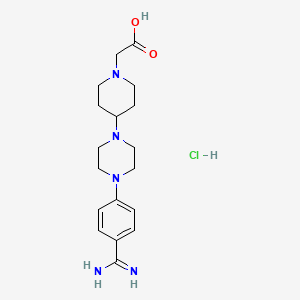 B1604855 4-(4-(4-(Aminoiminomethyl)phenyl)-1-piperazinyl)-1-piperidineacetic acid hydrochloride CAS No. 201304-22-5