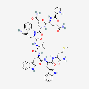 molecular formula C58H74N14O10S B1604856 Substance P (4-11), pro(4)-val(8)-trp(7,9,10)- CAS No. 86917-56-8