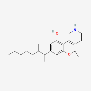 5H-(1)Benzopyrano(4,3-c)pyridine, 1,2,3,4-tetrahydro-5,5-dimethyl-8-(1,2-dimethylheptyl)-10-hydroxy-