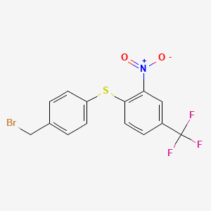 molecular formula C14H9BrF3NO2S B1604901 1-{[4-(溴甲基)苯基]硫代}-2-硝基-4-(三氟甲基)苯 CAS No. 650615-78-4