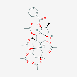 molecular formula C37H48O13 B016050 5,8,9,10,14-Pentaacetoxy-3-benzoyloxy-15-hydroxypepluane CAS No. 210108-91-1