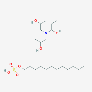 molecular formula C21H47NO7S B1605044 1-[Bis(2-hydroxypropyl)amino]propan-1-ol;dodecyl hydrogen sulfate CAS No. 66161-60-2