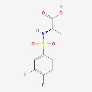molecular formula C9H9ClFNO4S B1605135 Alanine, N-[(3-chloro-4-fluorophenyl)sulfonyl]- CAS No. 1009505-66-1