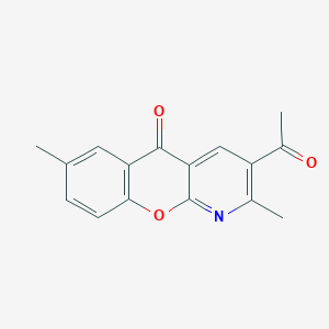 molecular formula C16H13NO3 B1605136 3-Acetyl-2,7-dimethyl-5H-[1]benzopyrano[2,3-b]pyridin-5-one CAS No. 67867-48-5