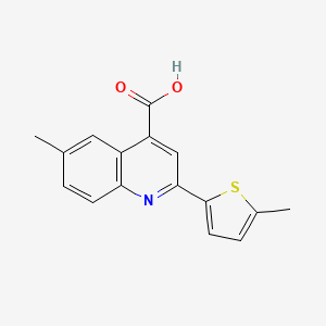 molecular formula C16H13NO2S B1605273 6-Methyl-2-(5-methylthiophen-2-yl)quinoline-4-carboxylic acid CAS No. 438216-88-7