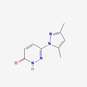 molecular formula C9H10N4O B1605308 6-(3,5-dimethyl-1H-pyrazol-1-yl)pyridazin-3(2H)-one CAS No. 73259-08-2