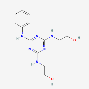 molecular formula C13H18N6O2 B1605337 2,2'-((6-Anilino-1,3,5-triazine-2,4-diyl)diimino)bisethanol CAS No. 23099-64-1