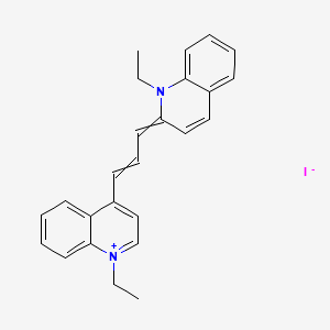 molecular formula C25H25IN2 B1605358 Quinolinium, 1-ethyl-2-[3-(1-ethyl-4(1H)-quinolinylidene)-1-propenyl]-, iodide CAS No. 20591-23-5