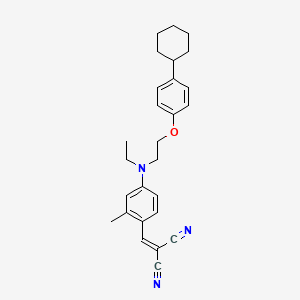 molecular formula C27H31N3O B1605368 [[4-[[2-(4-Cyclohexylphenoxy)ethyl]ethylamino]-2-methylphenyl]methylene]malononitrile CAS No. 54079-53-7