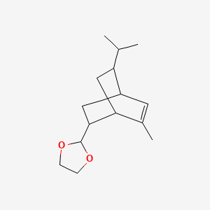 molecular formula C15H24O2 B1605375 2-[8-Isopropyl-6-methylbicyclo[2.2.2]oct-5-en-2-yl]-1,3-dioxolane CAS No. 68901-32-6
