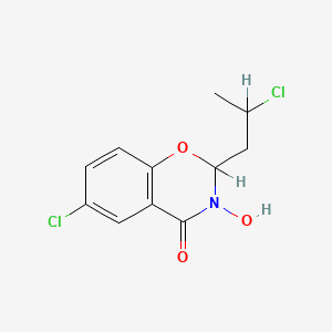 molecular formula C11H11Cl2NO3 B1605377 6-Chloro-2-(2-chloropropyl)-2,3-dihydro-3-hydroxy-4H-1,3-benzoxazin-4-one CAS No. 63482-60-0