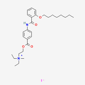Diethylmethyl(2-(4-(2-octyloxybenzamido)benzoyloxy)ethyl)ammonium iodide