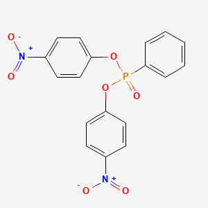 molecular formula C18H13N2O7P B1605450 Phosphonic acid, phenyl-, bis(p-nitrophenyl) ester CAS No. 38873-91-5