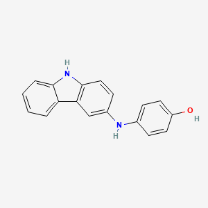 molecular formula C18H14N2O B1605509 Phenol, 4-(9H-carbazol-3-ylamino)- CAS No. 86-72-6