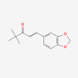 molecular formula C14H16O3 B1605587 (E)-1-(1,3-benzodioxol-5-yl)-4,4-dimethylpent-1-en-3-one CAS No. 144850-45-3