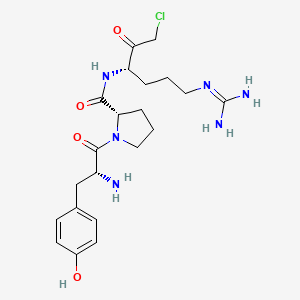 molecular formula C21H31ClN6O4 B1605600 Tyrosyl-prolyl-arginyl chloromethyl ketone CAS No. 98833-79-5
