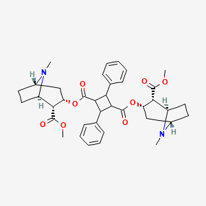 molecular formula C38H46N2O8 B1605676 Bis[2-(methoxycarbonyl)-8-methyl-8-azabicyclo[3.2.1]oct-3-yl] 2,4-diphenylcyclobutane-1,3-dicarboxylate, stereoisomer CAS No. 490-17-5