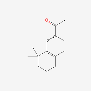 molecular formula C14H22O B1605686 3-Buten-2-one, 3-methyl-4-(2,6,6-trimethyl-1-cyclohexen-1-yl)- CAS No. 79-89-0