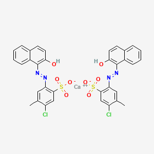 molecular formula C34H24CaCl2N4O8S2 B1605702 Benzenesulfonic acid, 5-chloro-2-[(2-hydroxy-1-naphthalenyl)azo]-4-methyl-, calcium salt (2:1) CAS No. 67990-35-6