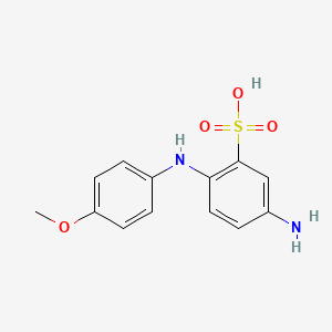 molecular formula C13H14N2O4S B1605718 5-Amino-2-(p-methoxyanilino)benzenesulphonic acid CAS No. 33836-66-7