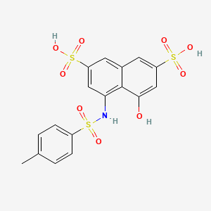molecular formula C17H15NO9S3 B1605757 2,7-Naphthalenedisulfonic acid, 4-hydroxy-5-[[(4-methylphenyl)sulfonyl]amino]- CAS No. 6860-97-5