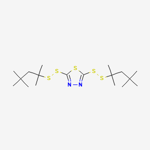 molecular formula C18H34N2S5 B1605764 2,5-Bis((1,1,3,3-tetramethylbutyl)dithio)-1,3,4-thiadiazole CAS No. 19878-61-6