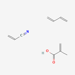B1605808 2-Propenoic acid, 2-methyl-, polymer with 1,3-butadiene and 2-propenenitrile CAS No. 9010-81-5