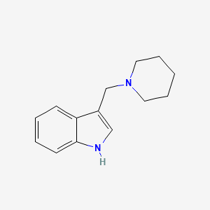 molecular formula C14H18N2 B1605828 3-((PIPERIDIN-1-YL)METHYL)-1H-INDOLE CAS No. 5355-42-0