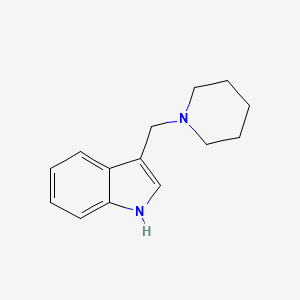 B1605828 Indole, 3-(piperidinomethyl)- CAS No. 5355-42-0