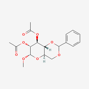 molecular formula C18H22O8 B1605850 Methyl 2,3-di-O-acetyl-4,6-O-benzylidene-a-D-glucopyranoside CAS No. 4141-45-1