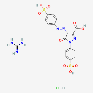 molecular formula C17H18ClN7O9S2 B1605899 guanidine;5-oxo-1-(4-sulfophenyl)-4-[(4-sulfophenyl)diazenyl]-4H-pyrazole-3-carboxylic acid;hydrochloride CAS No. 71077-14-0