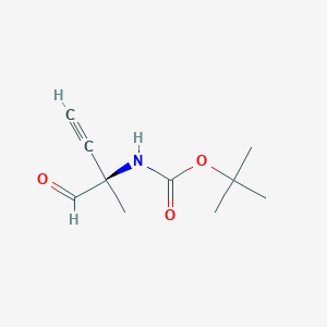 Carbamic acid, (1-formyl-1-methyl-2-propynyl)-, 1,1-dimethylethyl ester, (R)-