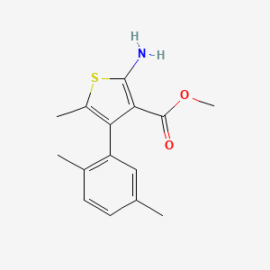 molecular formula C15H17NO2S B1606004 Methyl 2-amino-4-(2,5-dimethylphenyl)-5-methylthiophene-3-carboxylate CAS No. 350990-17-9