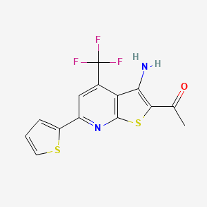molecular formula C14H9F3N2OS2 B1606023 1-[3-Amino-6-(2-thienyl)-4-(trifluoromethyl)thieno[2,3-b]pyridin-2-yl]ethan-1-one CAS No. 285980-95-2