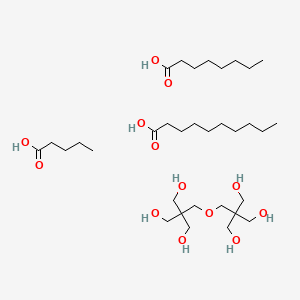 molecular formula C33H68O13 B1606073 Decanoic acid, mixed esters with dipentaerythritol, octanoic acid and valeric acid CAS No. 68130-24-5
