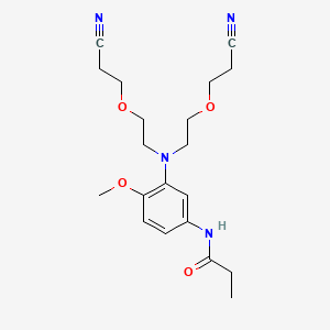 molecular formula C20H28N4O4 B1606075 Propanamide, N-[3-[bis[2-(2-cyanoethoxy)ethyl]amino]-4-methoxyphenyl]- CAS No. 68227-76-9