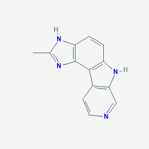 molecular formula C13H10N4 B160610 4-Methyl-3,5,10,13-tetrazatetracyclo[7.7.0.02,6.011,16]hexadeca-1(9),2(6),3,7,11(16),12,14-heptaene CAS No. 131203-89-9