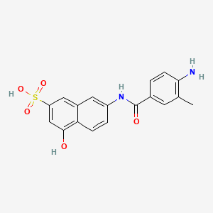 molecular formula C18H16N2O5S B1606122 2-Naphthalenesulfonic acid, 7-[(4-amino-3-methylbenzoyl)amino]-4-hydroxy- CAS No. 6361-46-2