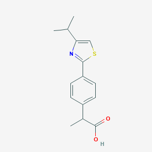 molecular formula C15H17NO2S B160616 alpha-Methyl-4-(4-isopropyl-2-thiazolyl)benzeneacetic acid CAS No. 138568-63-5