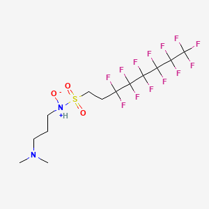 molecular formula C6F13CH2CH2SO2NHCH2CH2CH2N(=O)(CH3)2<br>C13H17F13N2O3S B1606294 1-Octanesulfonamide, N-3-(dimethyloxidoamino)propyl-3,3,4,4,5,5,6,6,7,7,8,8,8-tridecafluoro- CAS No. 80475-32-7