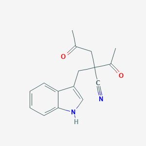 molecular formula C16H16N2O2 B160631 4-Acetyl-4-cyano-5-(indol-3-YL)pentan-2-one CAS No. 131920-07-5