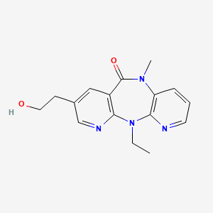 molecular formula C16H18N4O2 B1606385 2-ethyl-13-(2-hydroxyethyl)-9-methyl-2,4,9,15-tetrazatricyclo[9.4.0.03,8]pentadeca-1(11),3(8),4,6,12,14-hexaen-10-one CAS No. 211750-50-4
