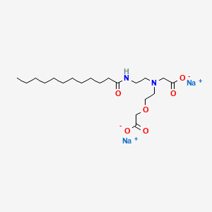 molecular formula C20H36N2Na2O6 B1606434 Glycine, N-[2-(carboxymethoxy)ethyl]-N-[2-[(1-oxododecyl)amino]ethyl]-, disodium salt CAS No. 68298-20-4